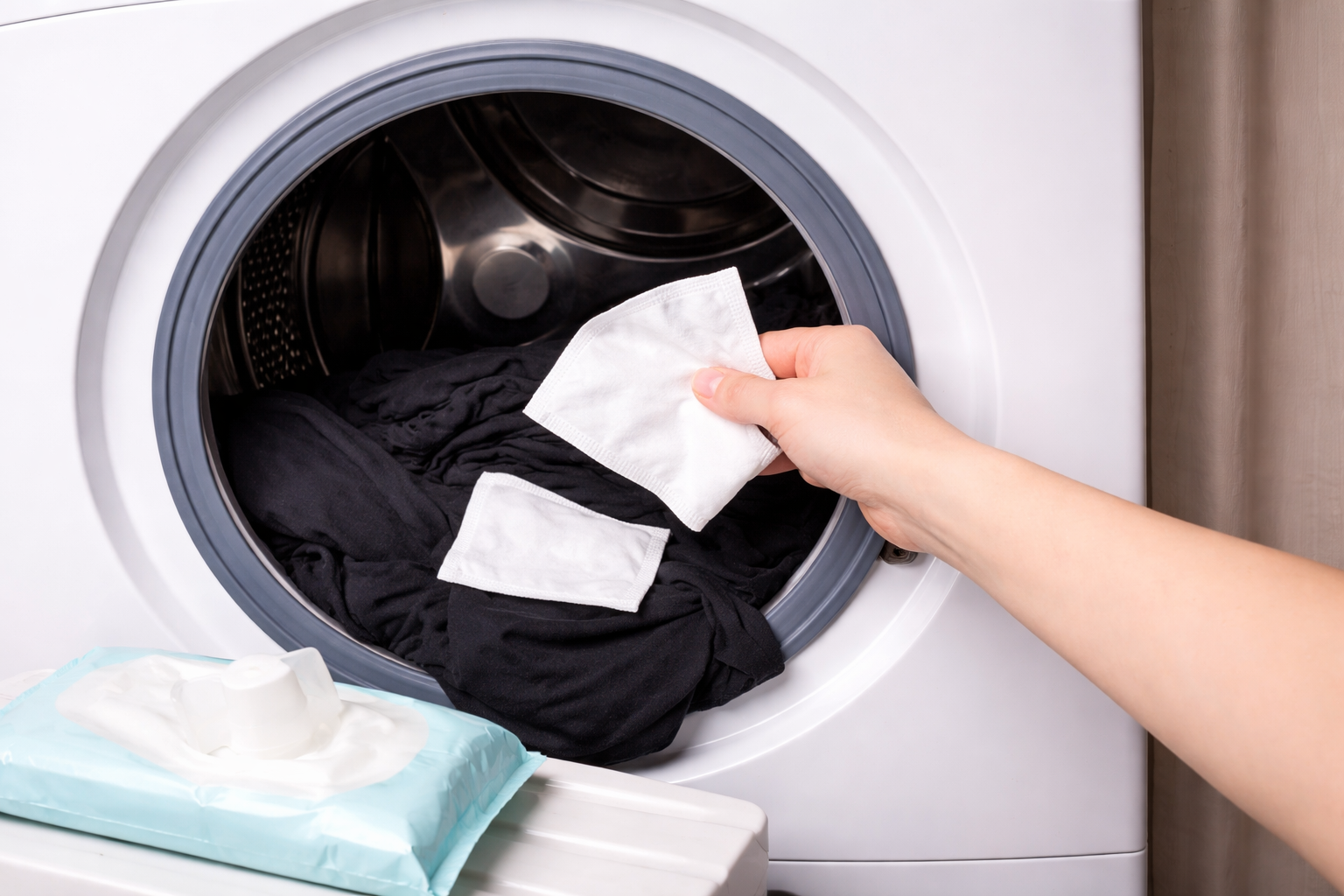 세탁기에 물티슈 먼지제거 효과 있나? 검은 옷에 직접 해보니