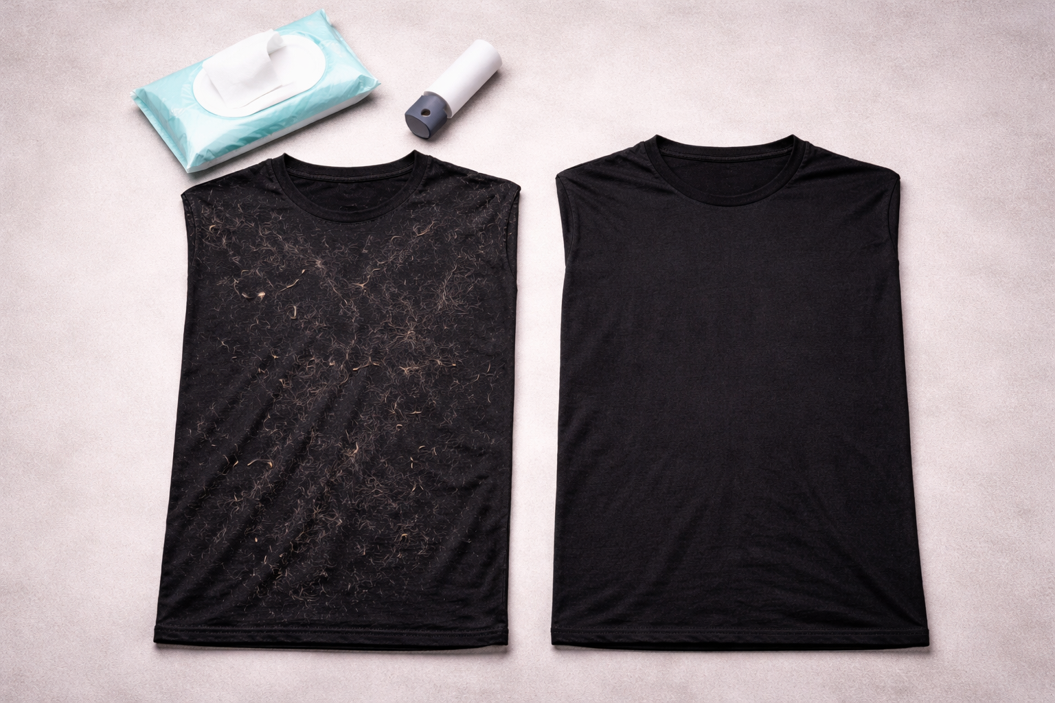 세탁기에 물티슈 먼지제거 효과 있나? 검은 옷에 직접 해보니