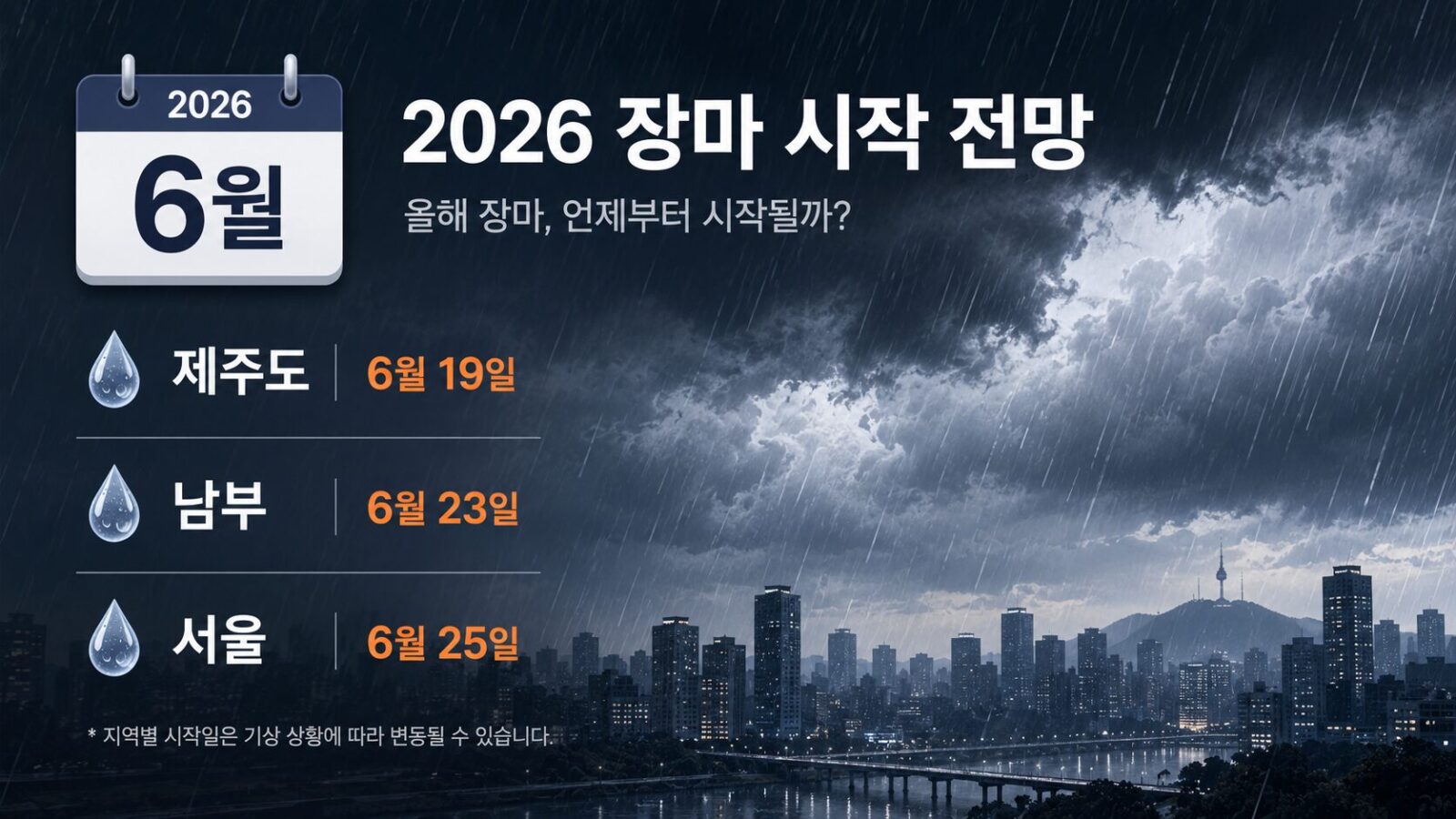 2026년 장마 시작은 6월 말 — 올해 다른 점과 미리 챙길 것들